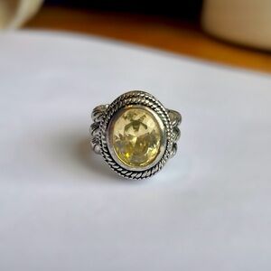 Canary Yellow & Silver Statement Cable Ring